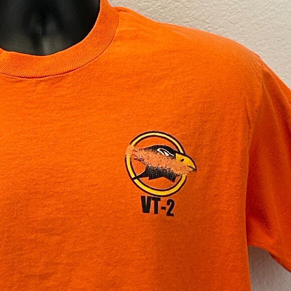 Vintage VT-2 Doerbirds T Shirt Mens Large US Navy Training Squadron Two Orange - Picture 7 of 10